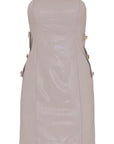 Abito corto bustier in poliviscosa con placcatura trasparente - Monique Garçonne