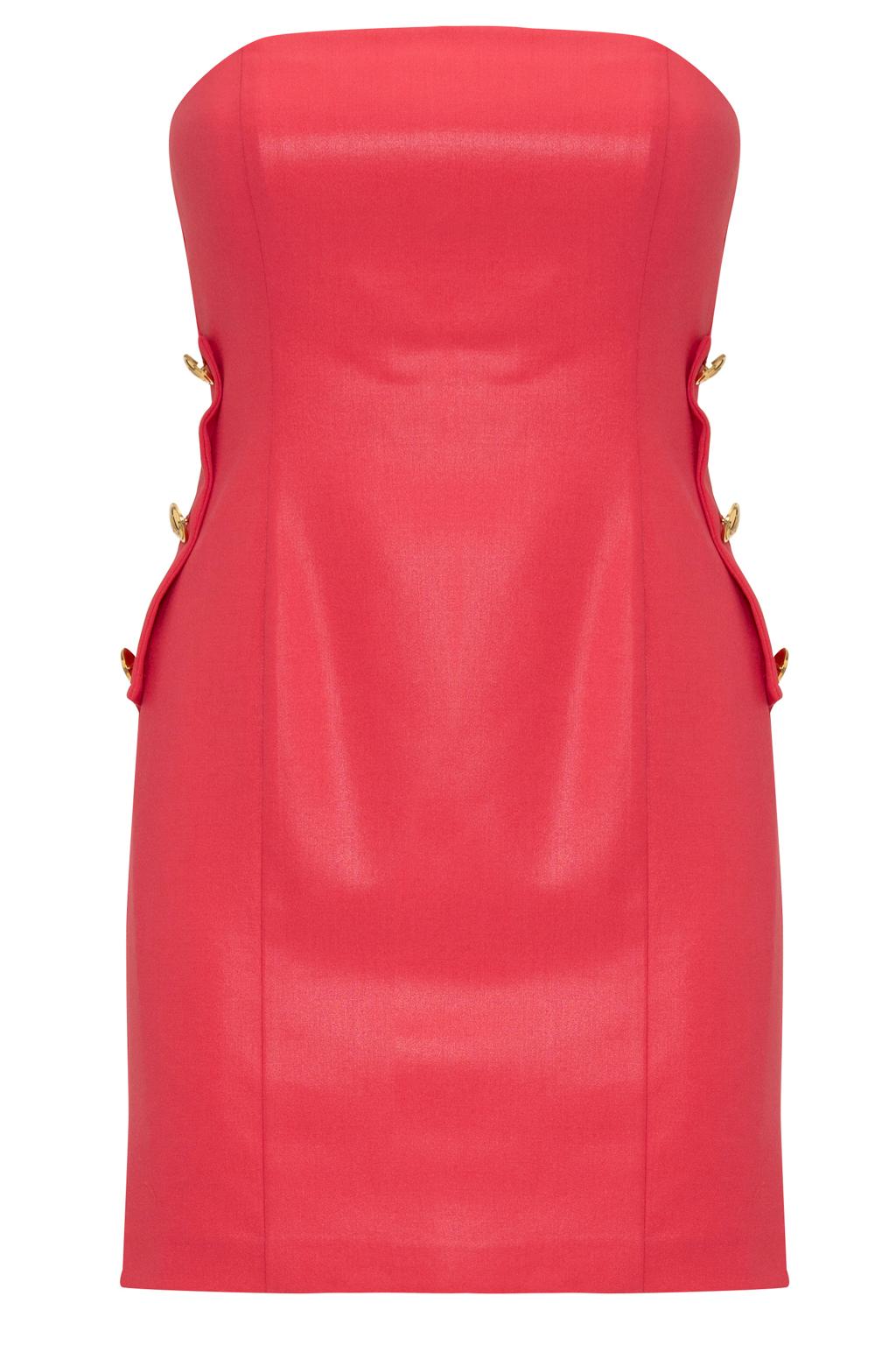 Abito corto bustier in poliviscosa con placcatura trasparente - Monique Garçonne