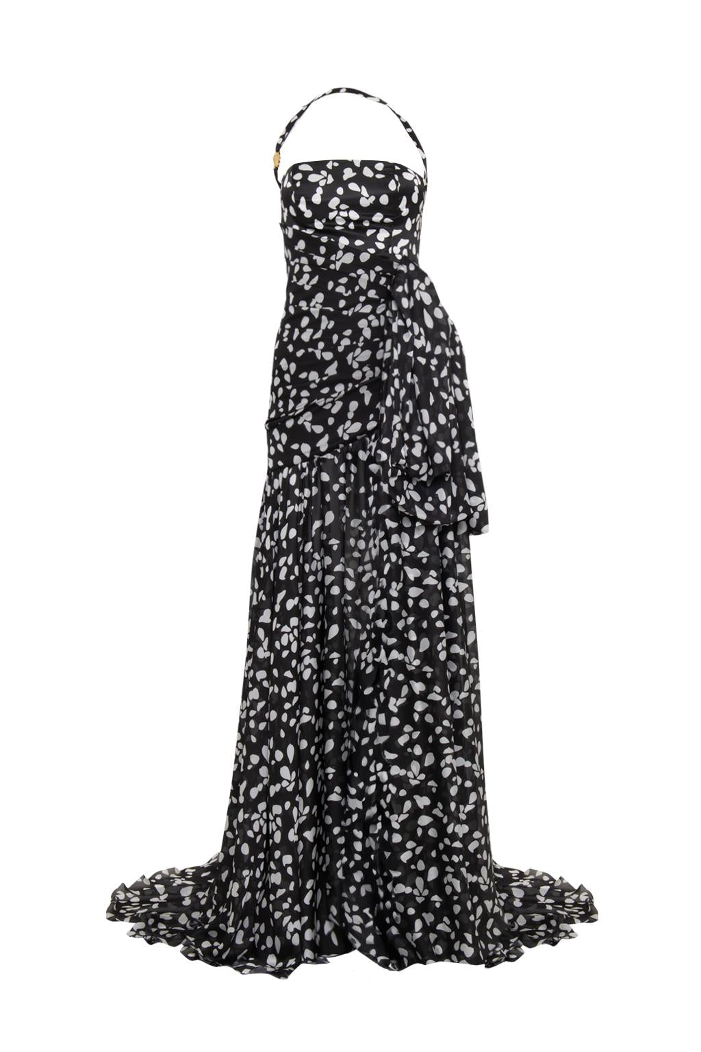 Abito lungo in chiffon stampato - Monique Garçonne