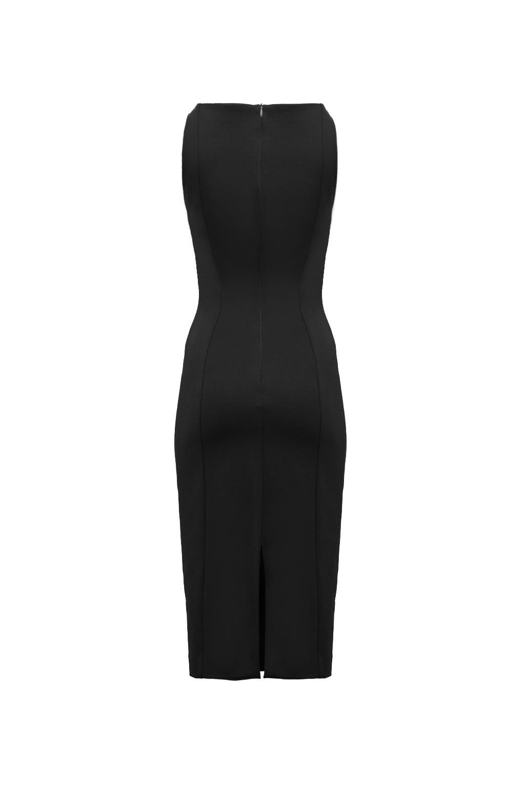 Abito midi aderente in tessuto twill tecnico manolana - Monique Garçonne