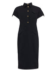 Abito tubino con abbottonatura polo in popeline di cotone - Monique Garçonne