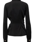 Blusa manica lunga in raso - Monique Garçonne