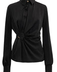 Blusa manica lunga in raso - Monique Garçonne