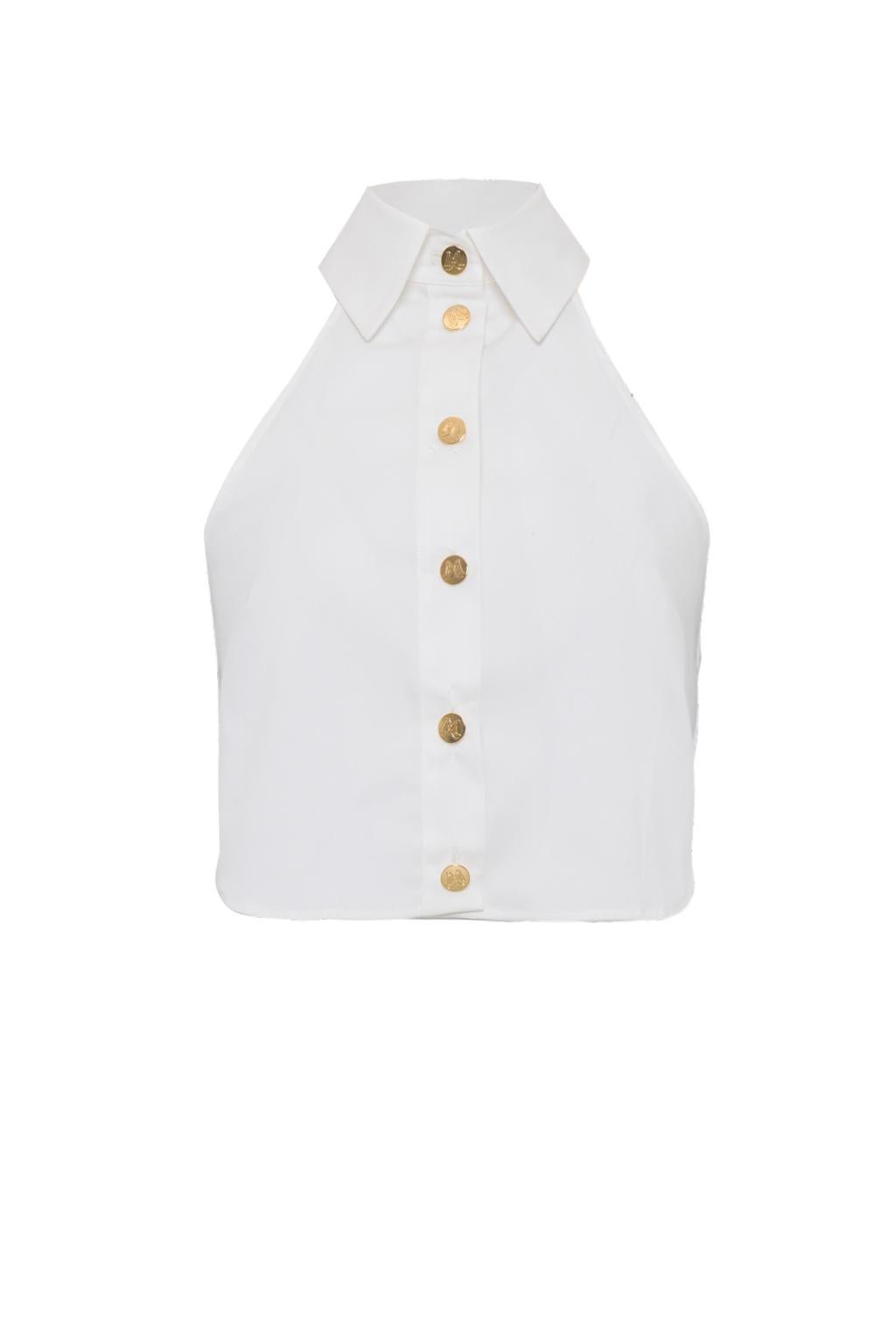 Camicia crop in popeline di cotone - Monique Garçonne
