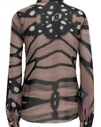 Camicia in georgette e raso stampato - Monique Garçonne