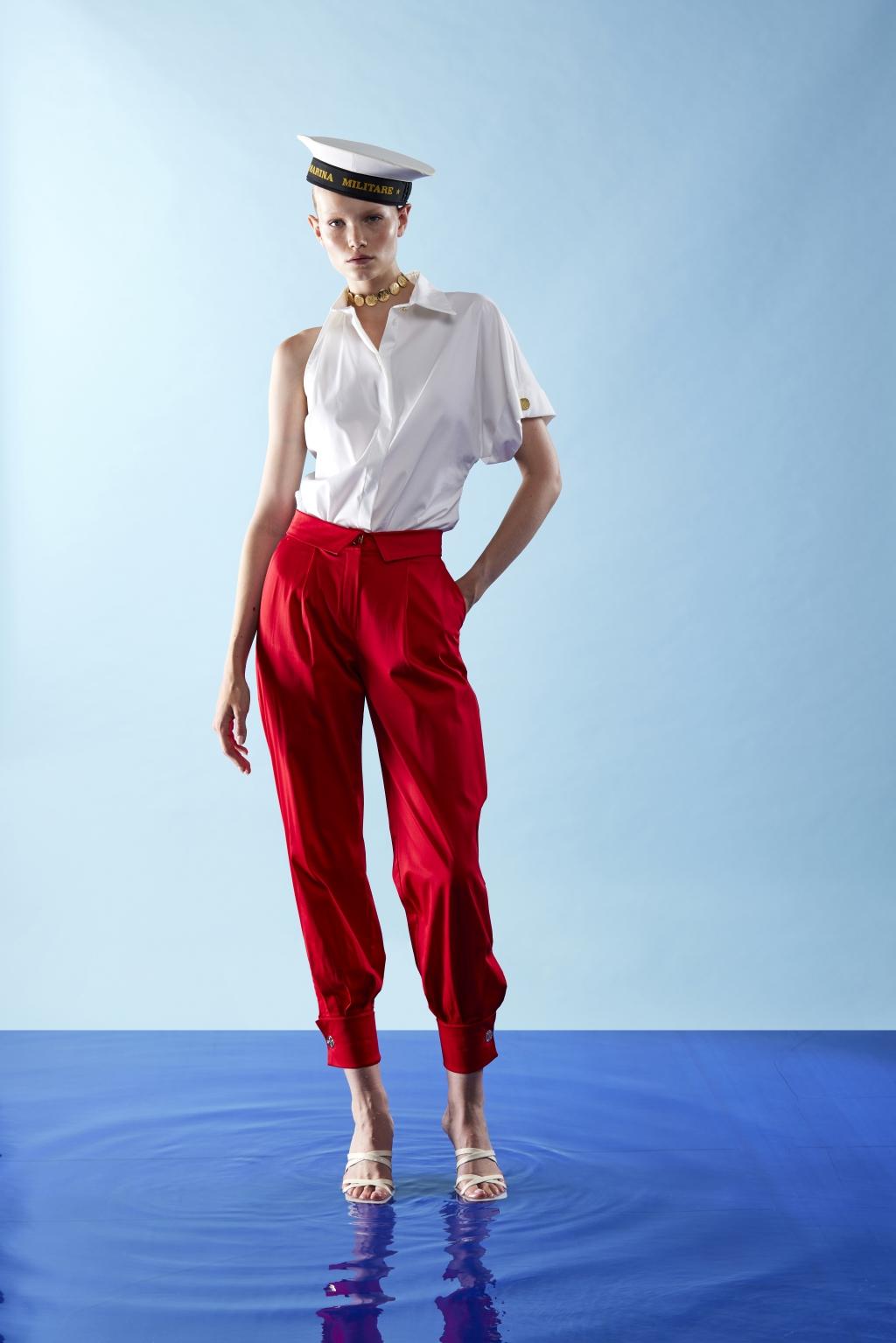 Camicia in popeline di cotone monomanica - Monique Garçonne