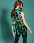 Camicia smanicata in chiffon stampato - Monique Garçonne