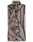 Camicia smanicata in chiffon stampato - Monique Garçonne