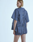 Giacca camicia in cotone stampato