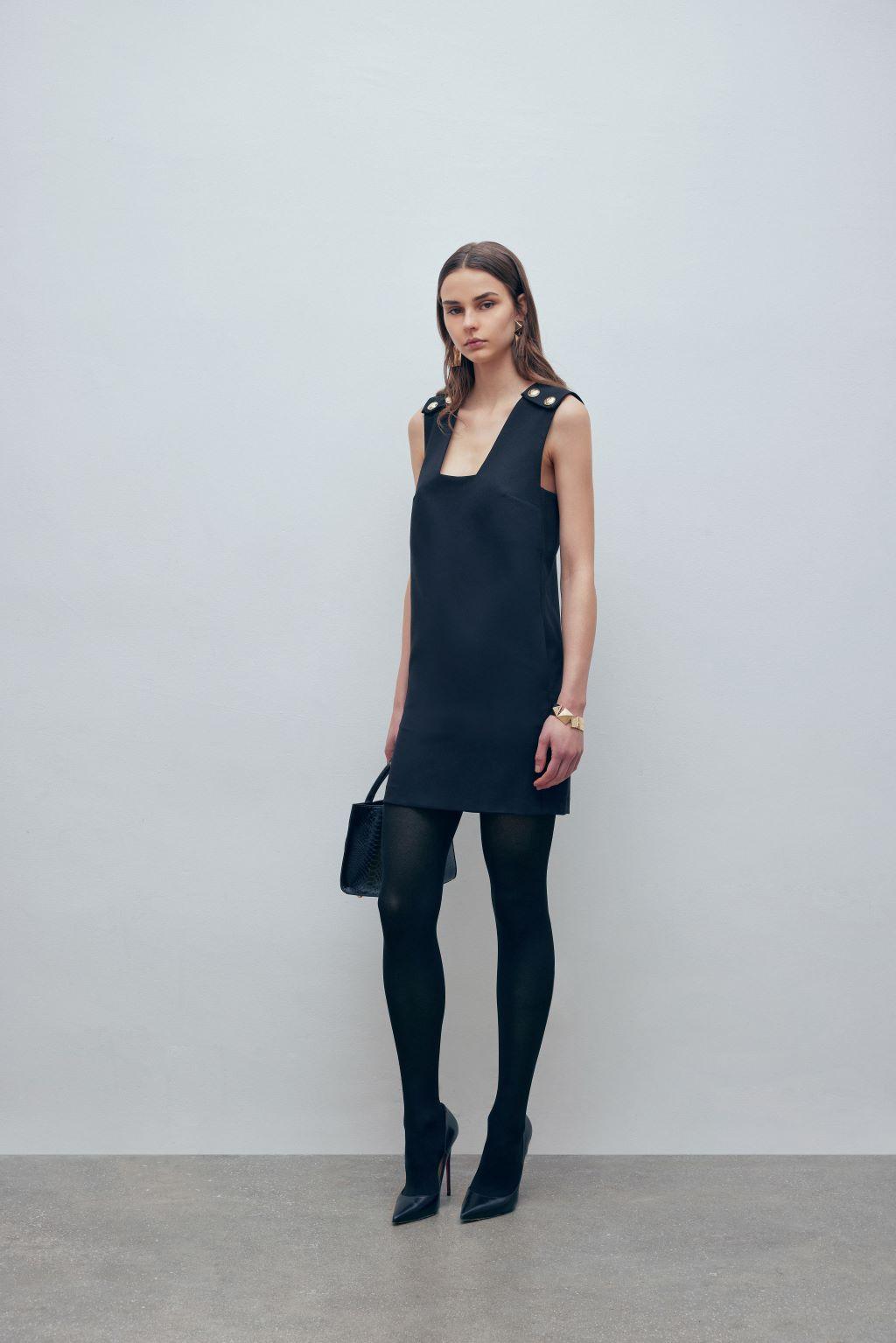 Abito midi in twill tecnico