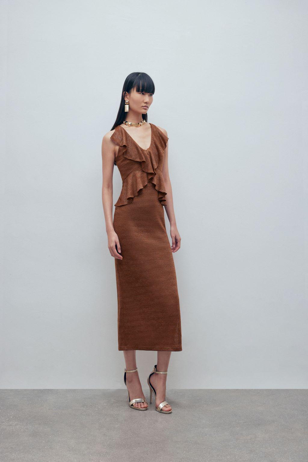 L'abito  in maglia jersey lurex