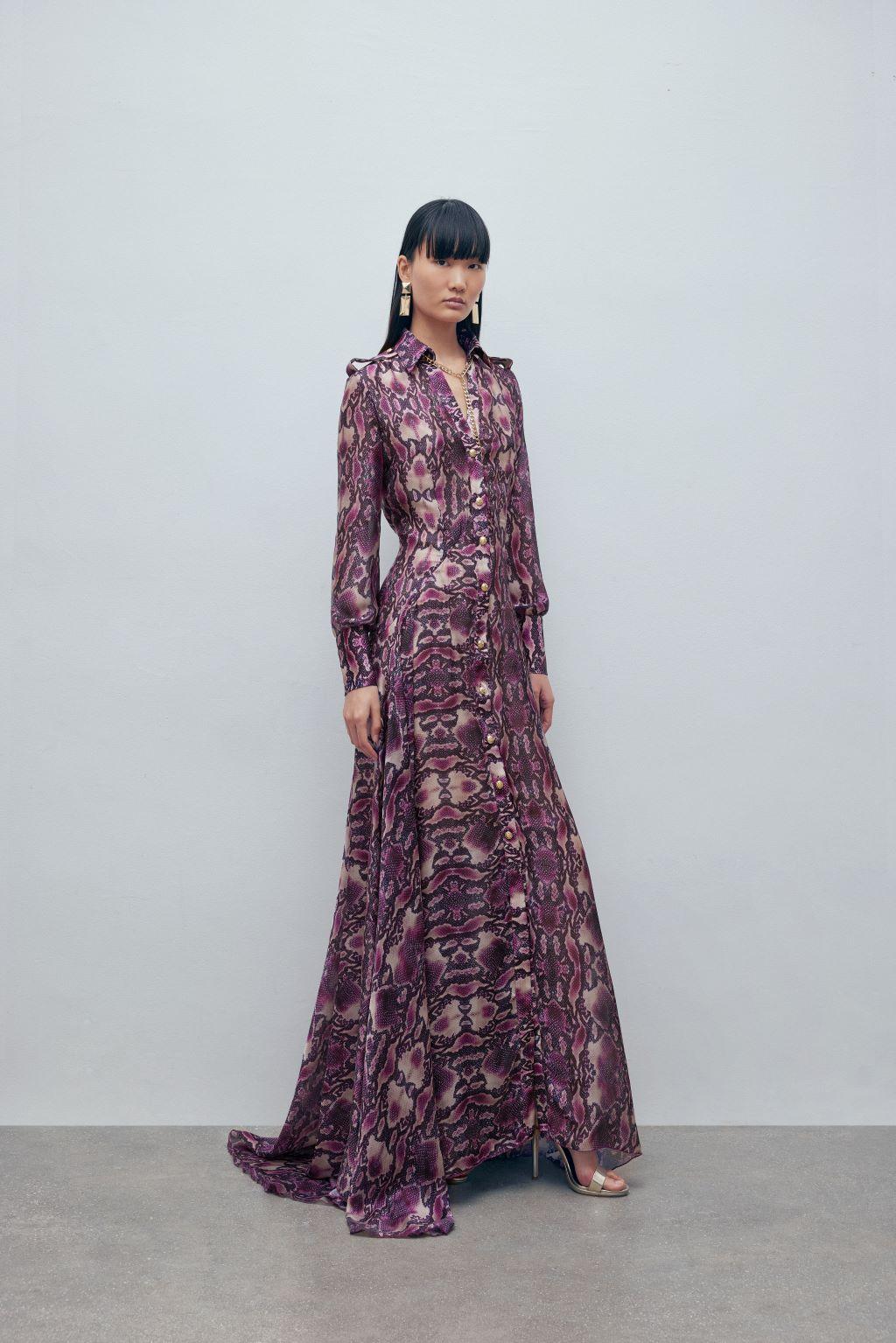 Abito in chiffon stampato