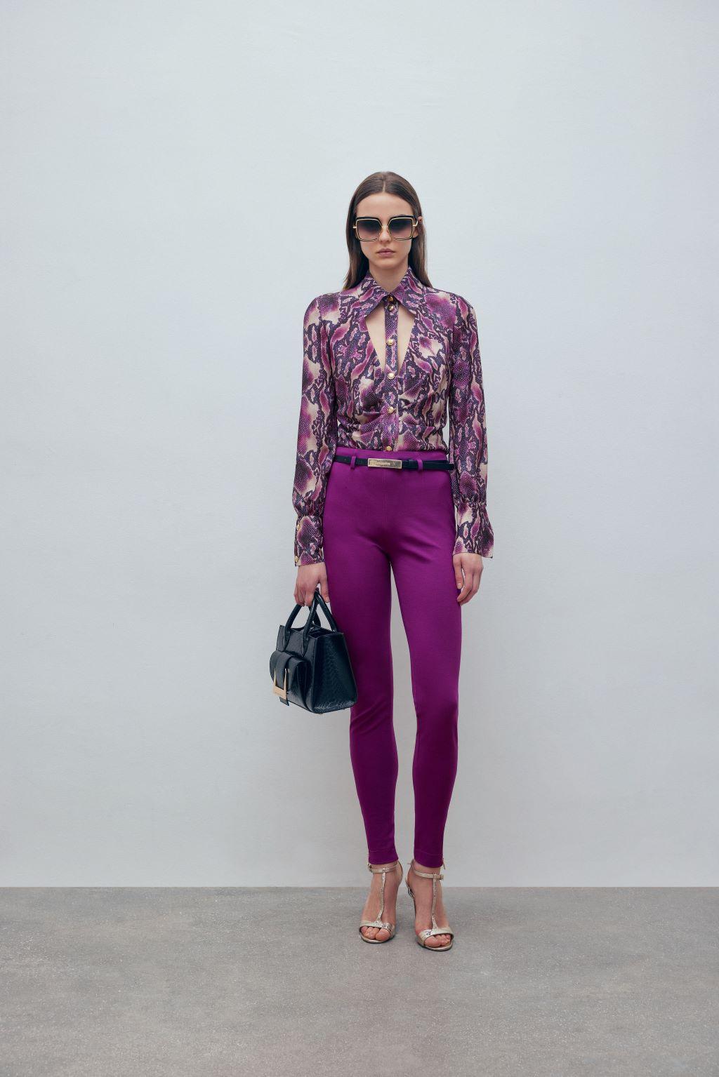 Camicia in tripla georgette stampata