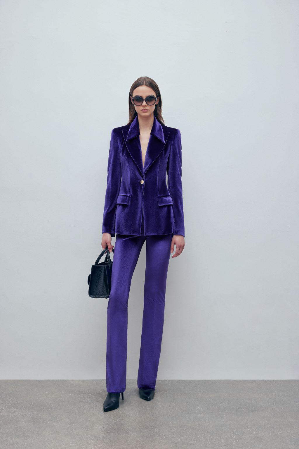 Giacca in velluto elastico