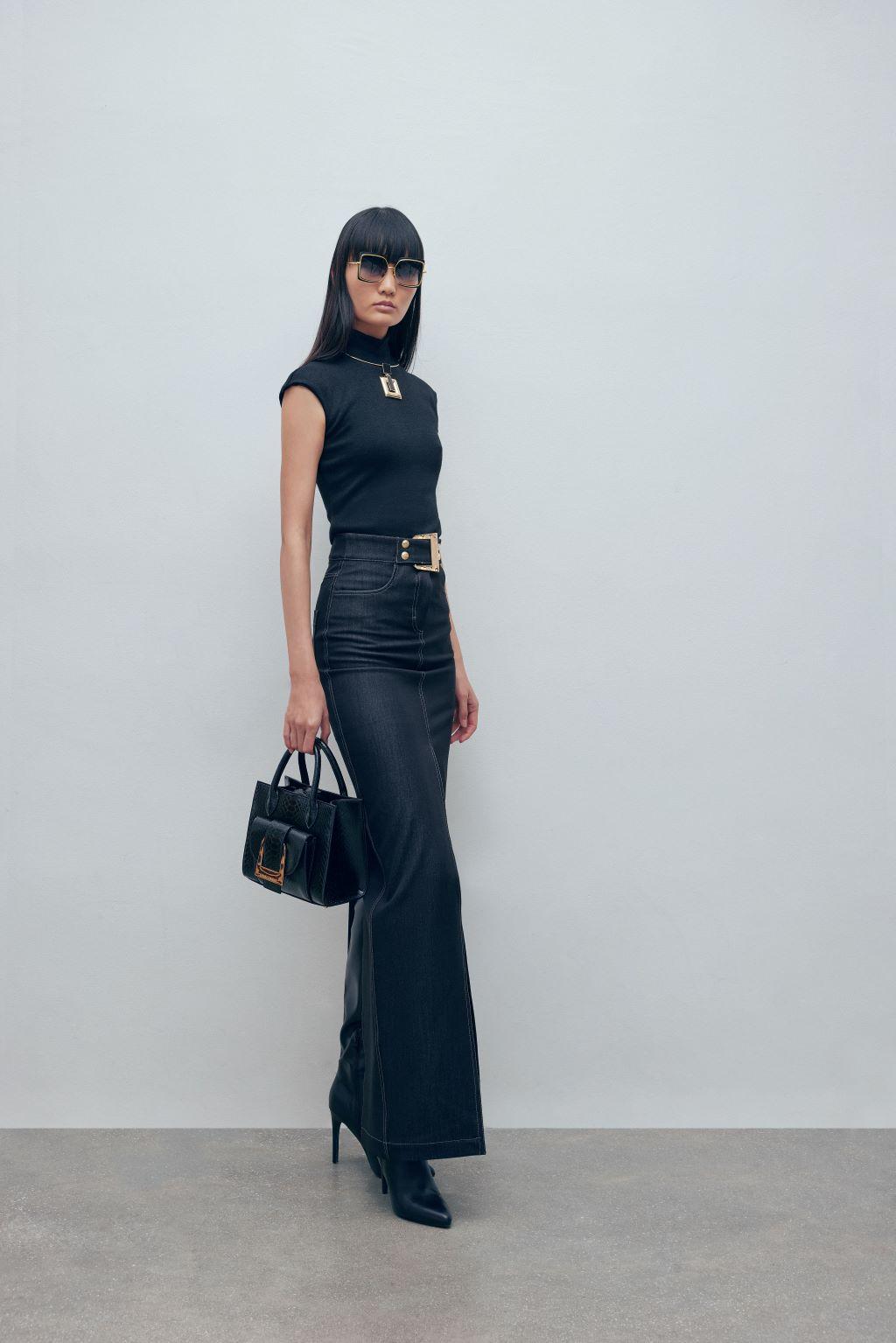 Gonna longuette in denim