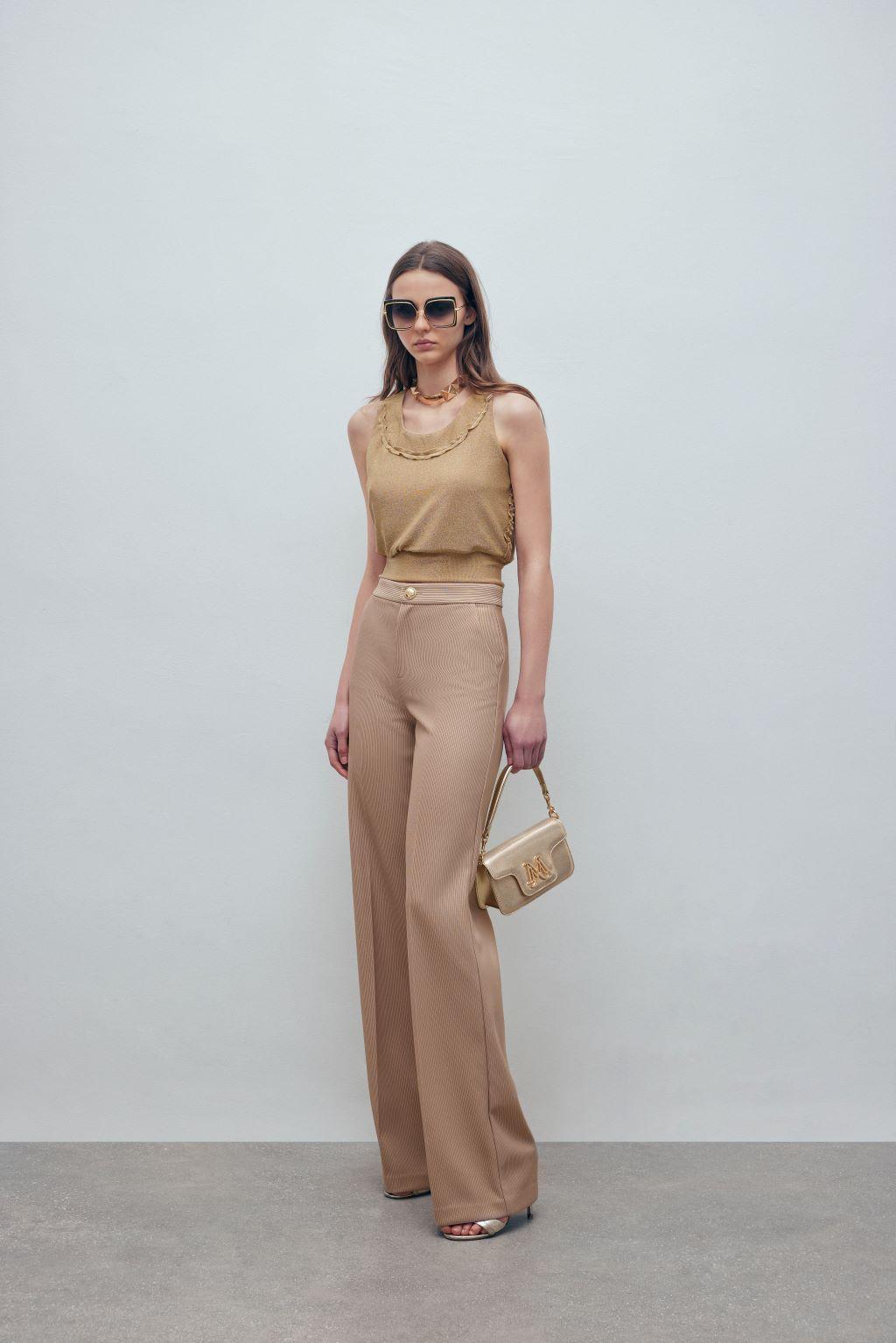 Top aderente in maglia jersey lurex