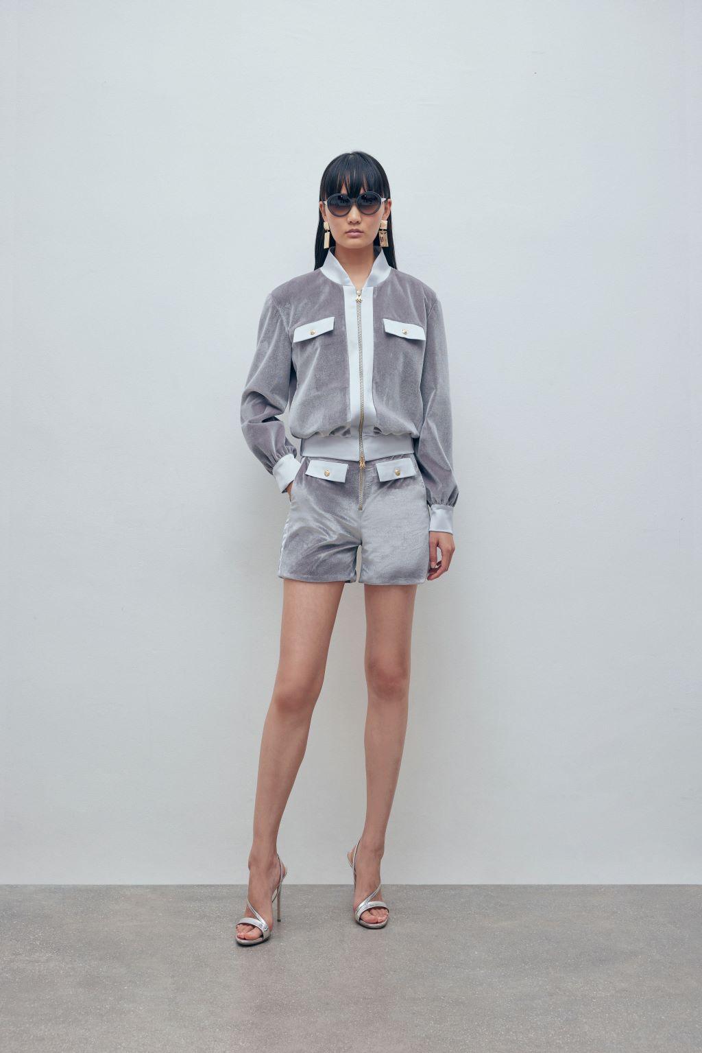 Giubbino in velluto elastico