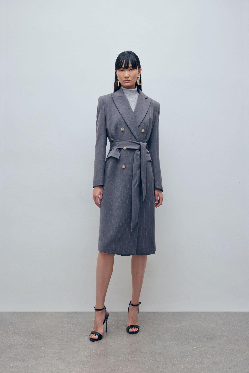 Cappotto in poliviscosa gessata