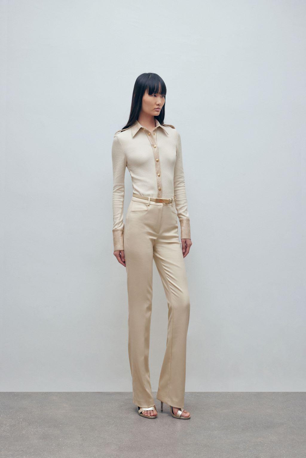 Pantalone a zampetta in poliviscosa manolana