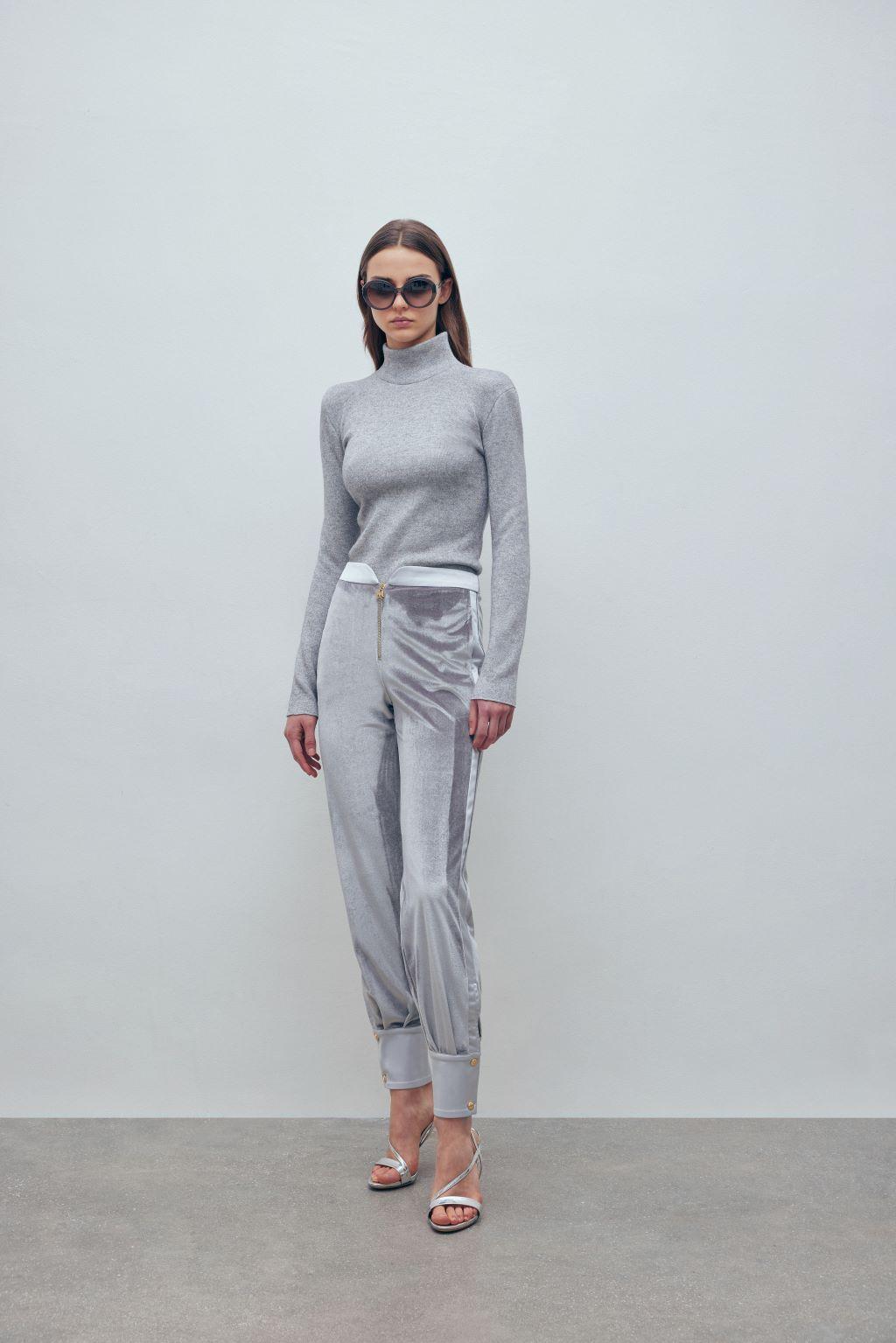 Pantalone in velluto elastico