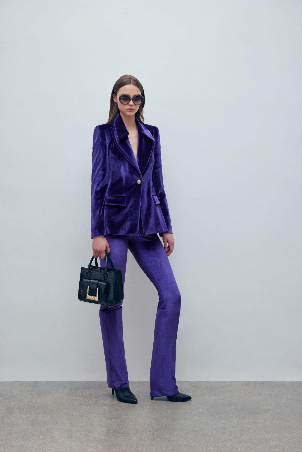 Pantalone in velluto elastico