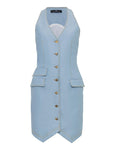 Mini dress gilet in tela denim