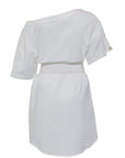 Mini dress con scollo a barca in popeline di cotone