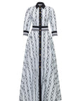 Maxi dress camicia in cotone stampato