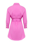 Mini dress camicia con fiore a rilievo in popeline