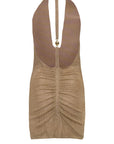Mini dress in maglia rete metallica