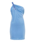 Mini dress monospalla aderente con bretella in paillettes realizzato in jersey