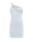 Mini dress monospalla aderente con bretella in paillettes realizzato in jersey