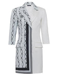 Giacca mini dress con stampa asimmetrica in cotone - Monique Garçonne