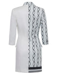Giacca mini dress con stampa asimmetrica in cotone - Monique Garçonne