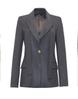 Giacca slim in poliviscosa Laminata - Monique Garçonne