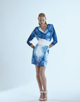 Mini dress con cinturone corsetto in Jersey stampato - Monique Garçonne