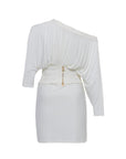 Mini dress drappeggiato con manica pipistrello in jersey - Monique Garçonne