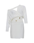 Mini dress drappeggiato con manica pipistrello in jersey - Monique Garçonne