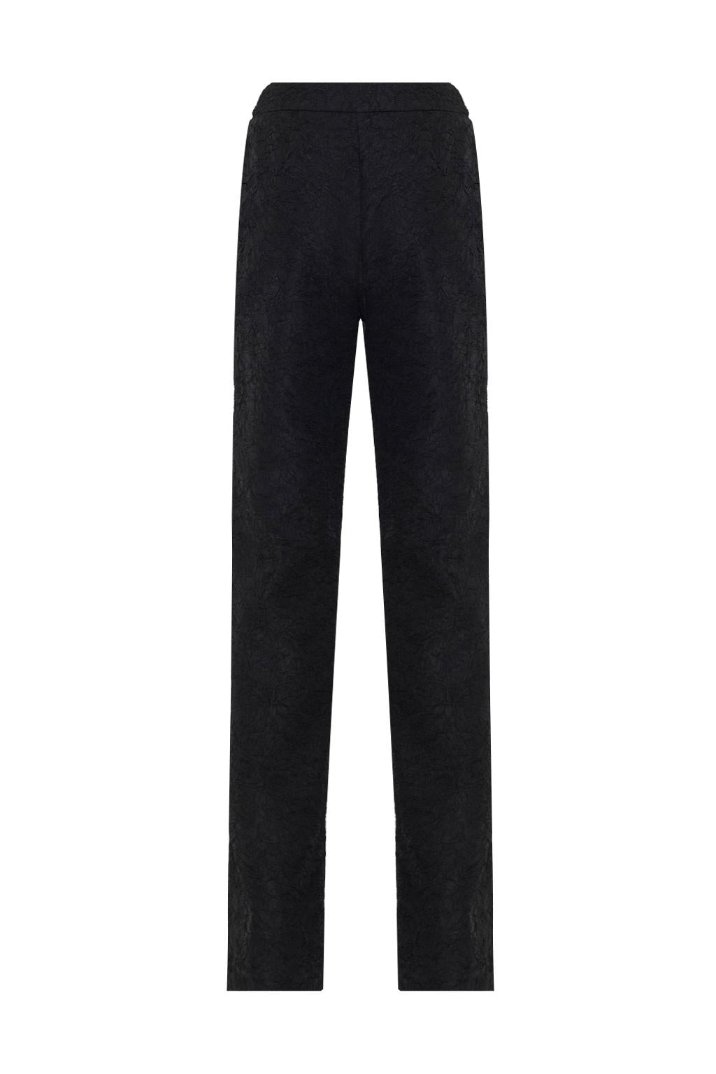 Pantalone dalla linea a palazzo in tessuto effetto stropicciato. - Monique Garçonne