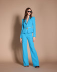 Pantalone dalla linea a palazzo in tessuto tecnico bi elastico - Monique Garçonne