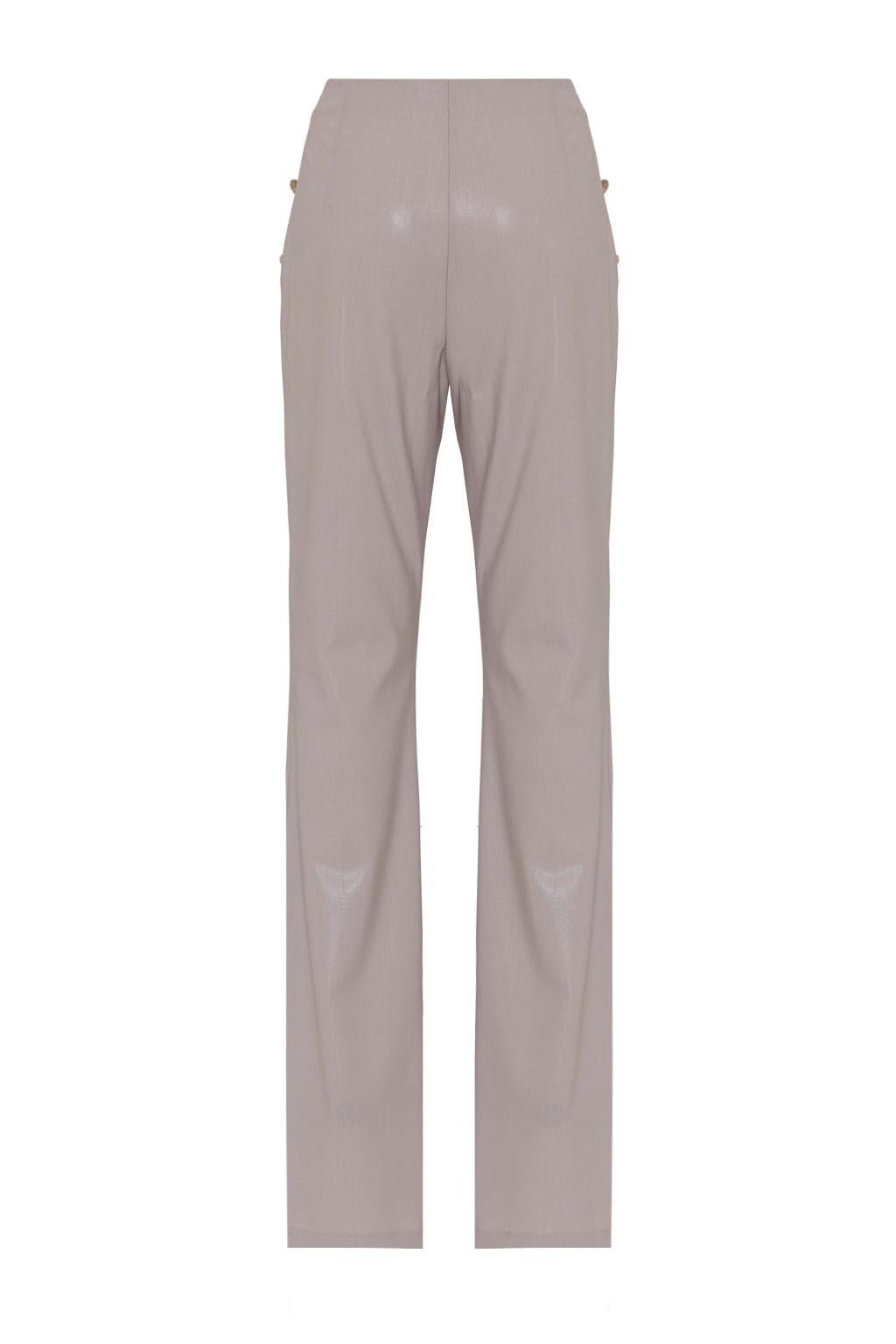Pantalone dalla linea a zampetta in poliviscosa con placcatura trasparente - Monique Garçonne