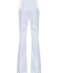 Pantalone dalla linea a zampetta in raso elastico operato - Monique Garçonne