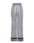Pantalone palazzo alla caviglia in raso di viscosa stampato - Monique Garçonne