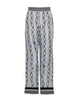 Pantalone palazzo alla caviglia in raso di viscosa stampato - Monique Garçonne