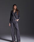 Pantalone palazzo in poliviscosa laminata - Monique Garçonne