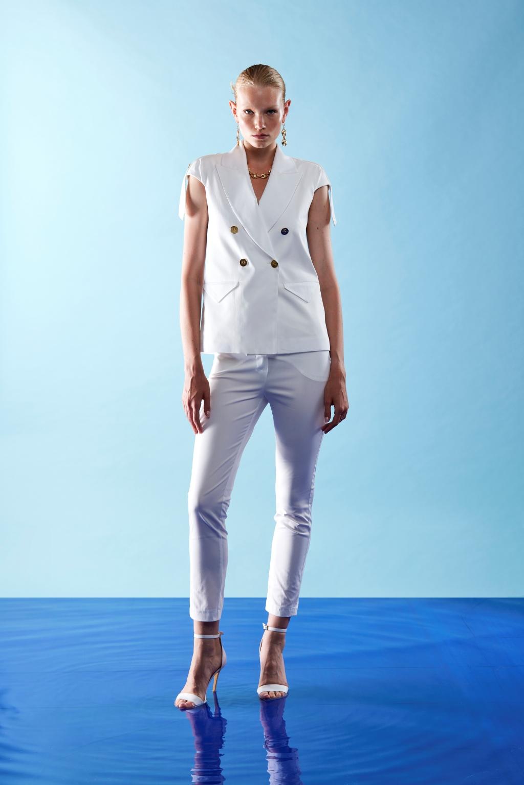 Pantalone slim in popeline di cotone - Monique Garçonne