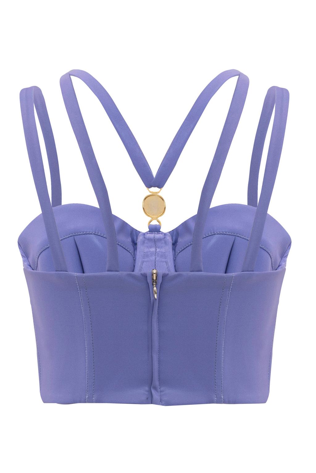 Top bustier in scuba effetto bagnato - Monique Garçonne