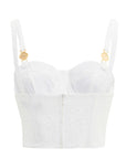 Top crop corsetto in tessuto effetto stropicciato - Monique Garçonne