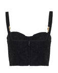 Top crop corsetto in tessuto effetto stropicciato - Monique Garçonne