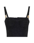 Top crop corsetto in tessuto effetto stropicciato - Monique Garçonne